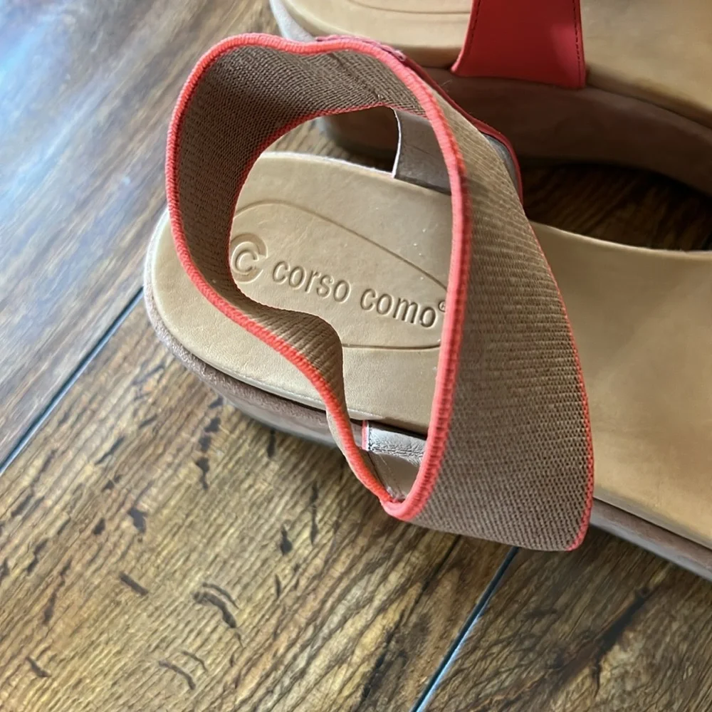 Corso Como Orange Wedge Sandals - Picture 3 of 4